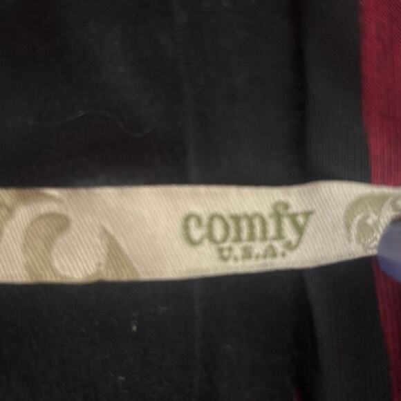 Comfy USA Long Sleeve Tunic Top Size M Abstract Pattern Lagenlook Red Black - Picture 5 of 12